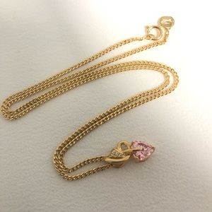 18k Gold Filled CZ Heart Necklace